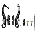 CNC V Brake Set, Bicycle Linear Pull V Brakes for Front/Rear Wheel, Long Arm 110mm, Black …