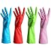 FIVOENDAR Set of 4 Pairs - Reusable Household Gloves for Kitchen Dish Washing Laundry Cleaning, Medium (4 Colors)