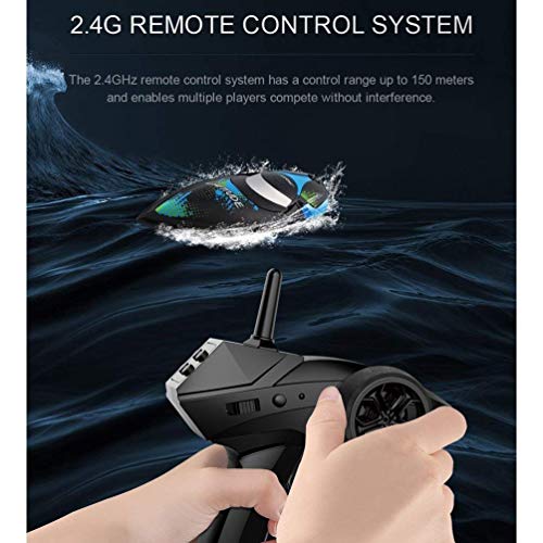 allcaca RC Boats 2.4Ghz Remote Control Boat 28KM/H High Speed Stunt Electric Racing Boats Toy for Kids and Adults - Thumbnail 5