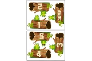 Luxshiny Frog Jumping Path Stickers for Kids - Self-Adhesive Waterproof Floor Decals for Nursery Classroom Sensory Path Game 