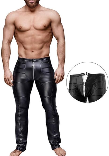 men in leather leggings