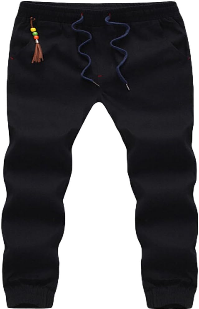 Miaokalin Men's Casual Pencial Trousers Plus Fertilizer Plus Size Harem Pants 4XL Black