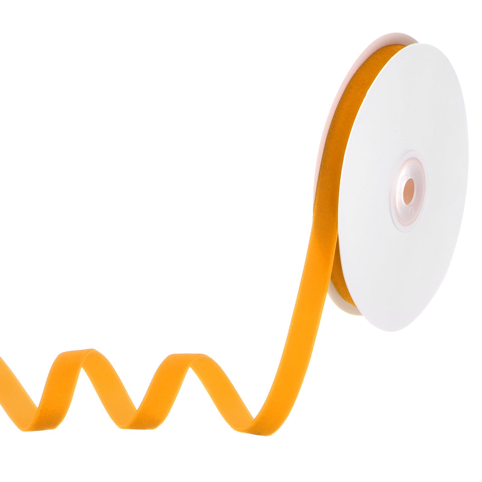 M METERXITY Yellow Velvet Ribbon, 10 Yards 3/8" Wide Nylon Single Face Thin Velvet Ribbon for Gift Wrapping Wedding Bouquet Hair Bows Wreath Decoration DIY Crafts Fabric Ribbons