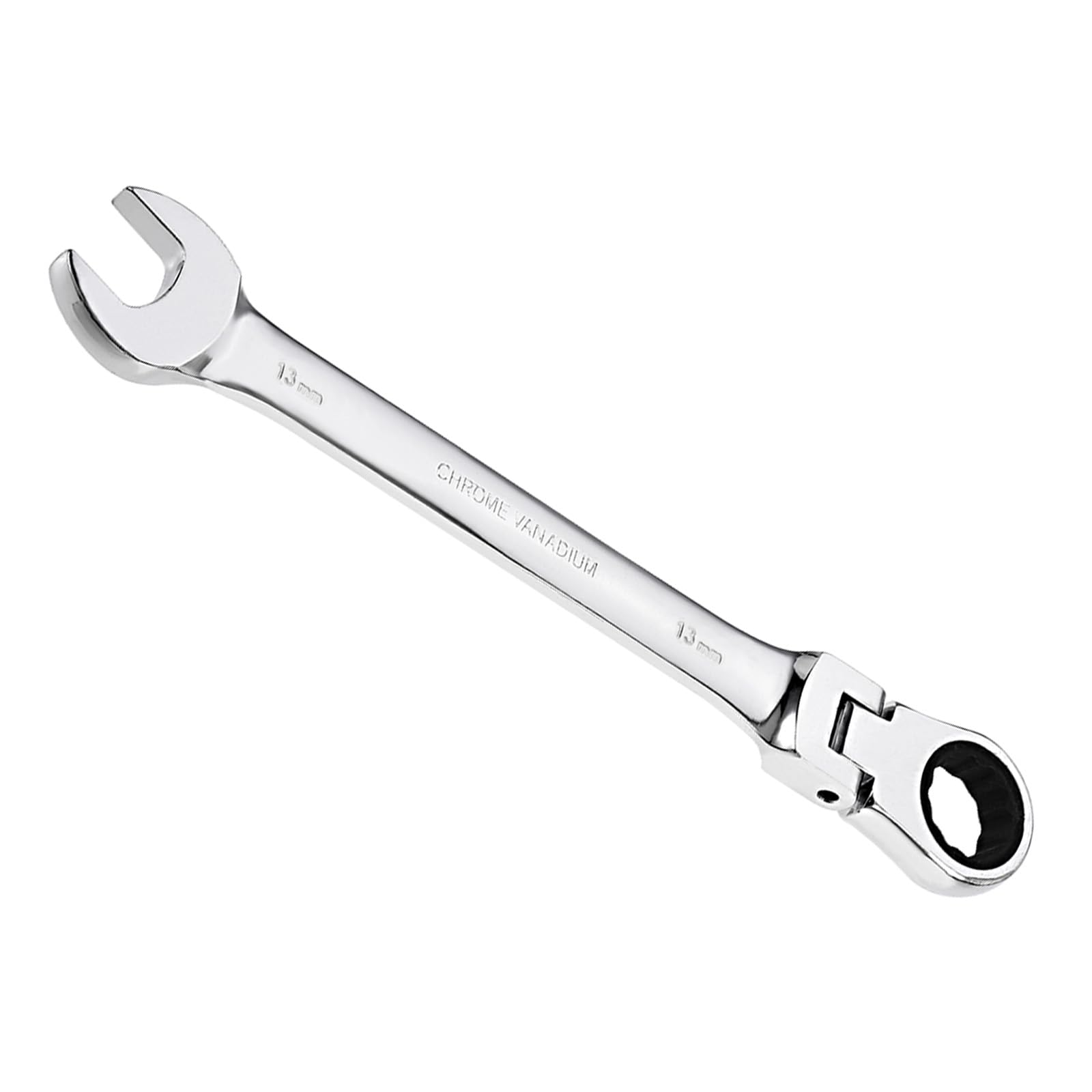 CoCud Flex-Head Ratcheting Wrench, 13mm Head Metric 72-Teeth, Cr-V Combination Wrench Spanner - (Applications: for Repairing Home Tasks)