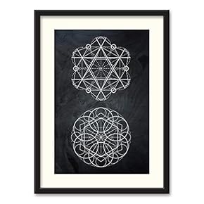 Black Paper Framed Canvas Wall Art for Living Room, Bedroom Abstract Geometric Canvas Prints for Home Decoration Ready to Hanging - 23x31 inches