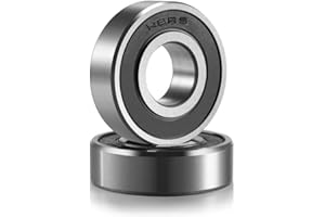 Donepart 2 Pcs R8-2RS Bearings 1/2 Inch ID x 1-1/8 Inch OD x 5/16 Inch Thick Double Rubber Sealed and Pre-Lubricated Miniature Ball Bearing