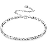 SHIBIDEBAOHUA Women's 925 Sterling Silver 2mm Italian Foxtail Chain Adjustable Anklet with Lobster Clasp, Up to 10.5 Inches