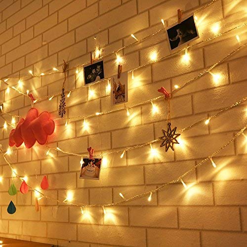 Uping 100 LED Waterproof String Lights, 8 Modes Dimable Fairy Lights, Water Resistant Plug in Decorative Lights for Outdoor and Indoor 12m