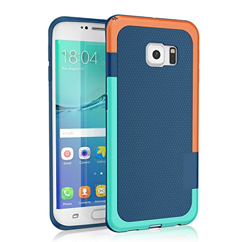 TILL Galaxy S6 Edge Case, (TM) Ultra Slim 3 Color Hybrid Impact Anti-Slip Shockproof Soft TPU Hard PC Bumper Extra Front Raised Lip Case Cover for Samsung Galaxy S6 Edge S VI Edge G925 [Blue] - Thumbnail 6