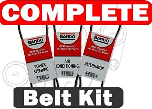 BANDO Toyota 4runner 3.4L V6 1996-2002 Alternator-Air Conditioner-Power Steering Belt Set(3 belts)BANDO 4PK870 4PK1050 4PK1070