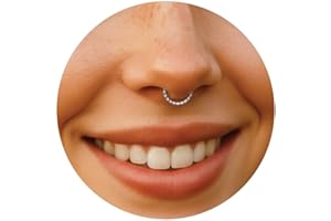 925 Sterling Silver Clip-On Septum Hoop – 20G Adjustable Faux Nose Ring, 8mm Non-Piercing Septum Jewellery for Comfortable Ev