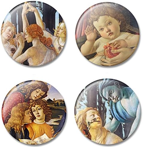 Art Magnet Sandro Botticelli Refrigerator Magnet Set, Italian Painter of the Early Renaissance, Gift Set for Home or Office, Made in USA