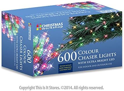 The Christmas Workshop 77570 600 Multi-Coloured LED Chaser Christmas Lights/Indoor or Outdoor Fairy Lights / 41.9 Metres / 8 Light Modes/Great for Christmas Weddings & Gardens - Image 5