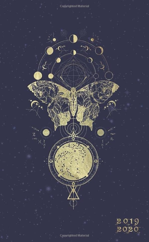 2019 - 2020: Two Year Monthly Pocket Planner | Alchemy Moon Phases + Butterfly (Mystical Art) Paperback – September 20, 2018