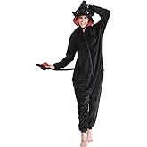 Kuberas Adult Dragon Onesie Costume Pajamas Animal Flannel Hooded One-Piece with Zipper Halloween Cosplay Costume Sleepwear