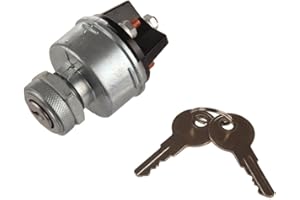 MIDIYA Ignition Switch with 4 Position 4 Stud 2 Keys Replacement for Tractor,Trailer,Agricultura, Plant Applications 80153 85