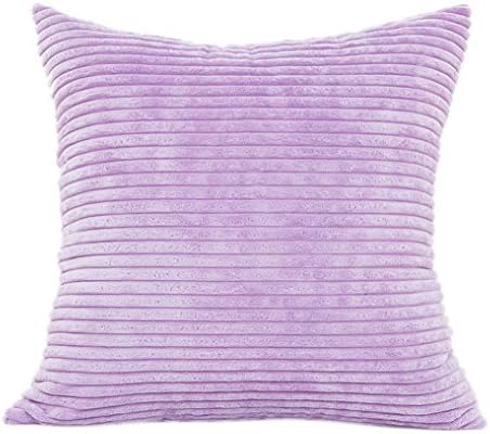 Fashion Simple Pillow Sofa Waist Throw Cushion Cover Home Decor 18X18 (Purple)