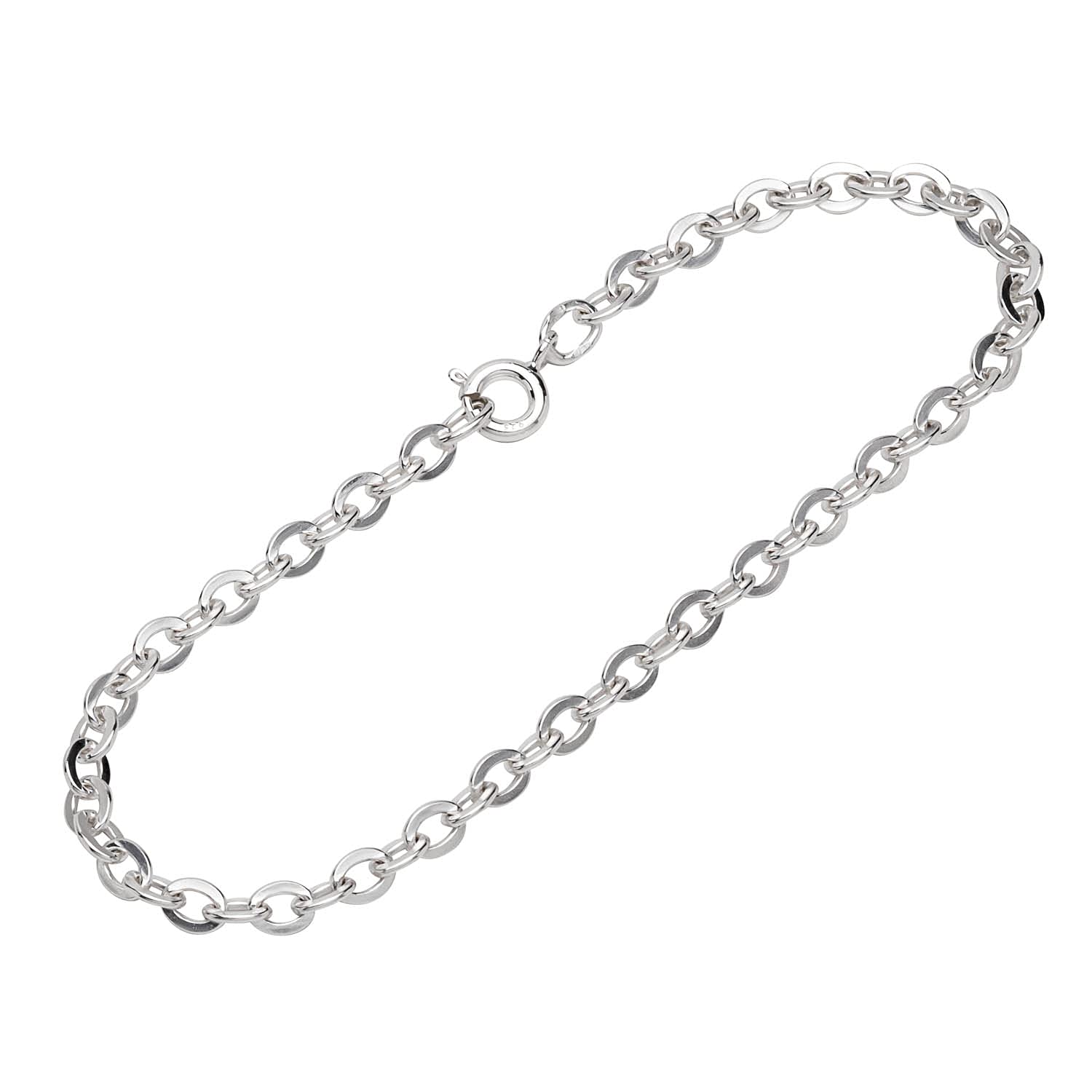 NKlaus Bracelet 925 Sterling Silver 19cm Anchor Chain Flat Rolled Ladies Bracelet Chain New 12630