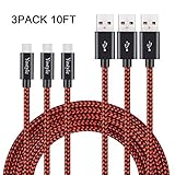 USB Type C Cable 10ft, USB C to USB A Fast Charger,Long Nylon Braided Fast Charging and Data Sync Cord for Samsung Galaxy S10/ S9 / S9+ / S8 / S8+ / Note 8,LG V20 G5 G6, Pixel,MacBook, Nintendo Switch