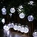 Solar String Lights Outdoor Crystal Ball Waterproof Globe String Lights 31ft 50LED Solar Powered Fairy Lighting for Garden Home Landscape Holiday Decorations White