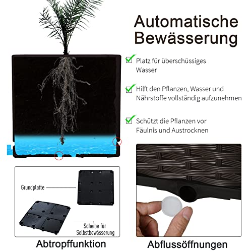 Outsunny Plastic Raised Garden Bed Planter Box Raised Bed with Self