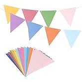 MECCANIXITY 16 Ft Colorful Pennant Banner Flags String CardStock Triangle Hanging Triangle Bunting Flags for Festive, Wedding, Birthday Party Decorations