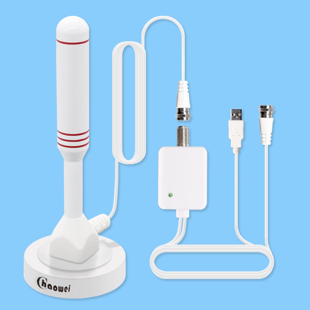 Photo 1 of Chaowei Small Indoor Amplified HDTV Antenna with Signal Booster Amplifier, 2023 Amplified hd Digital tv Antenna with Magnetic Base,16.5ft Coax Cable, Up to 100 Miles