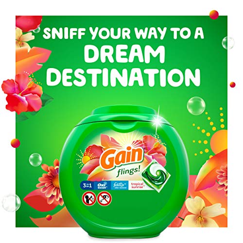 Gain flings! Laundry Detergent Soap Pods, Tropical Sunrise, 96 Count
