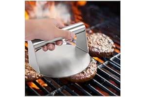 Smash Burger Press-Grill Essential, Stainless Steel Non-Stick Smasher Hamburger Press-Patty Maker for Flat Top Griddle,BBQ-Ro