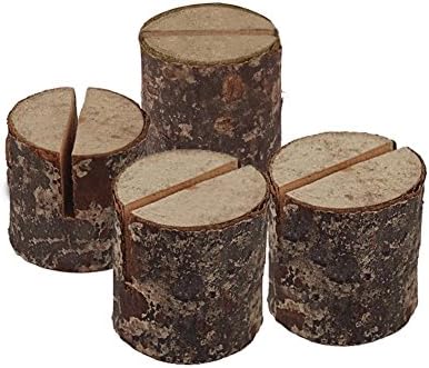 WENXIU Wooden Place Cards Holder Rustic Country Wedding Seat Place Decoration Table Number Cards Stands Photo Holder (100pcs)