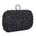Chichitop Womens Luxury Special Crystals Beaded Pearl Evening Clutch Bag,Black