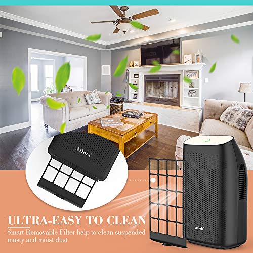 Afloia Electric Dehumidifier for Home Bathroom 2000ML(68 oz),Portable Dehumidifiers for Home 2201 Cubic Feet Space,Quiet Auto-Off Dehumidifiers for Bathroom Kitchen Bedroom Bedroom Closet (Black)