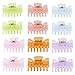 Yeshan Mix Colored Bow Design Small Claw Hair Clip,Plastic No-Slip Grip Jaw Hair Clip for Girls and Women,Pack of 12