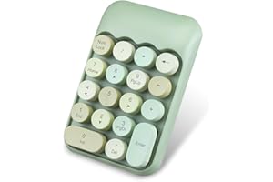 Onlywe 2.4G Wireless Number Pad,Portable Cute 18-Round Key Keypad Financial Accounting Numeric Keypad Keyboard for Laptop,PC,