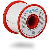 BNTECHGO 24 Gauge Silicone Wire Spool 50 ft White Flexible 24 AWG Stranded Tinned Copper Wire