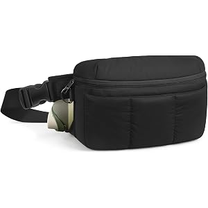 TOPEAST Waist Pack 3.5L Fanny Packs with Water Bottle Holder, Large Capacity Travel Belt Purse Anti-Theft RFID Blocking, Blac