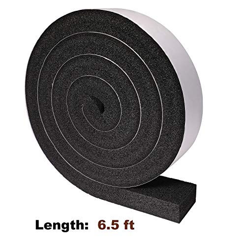 Yotache Open Cell Foam Air Conditioner WeatherStrip Seal Tape 2 X 1 Inch, Thick Adhesive with