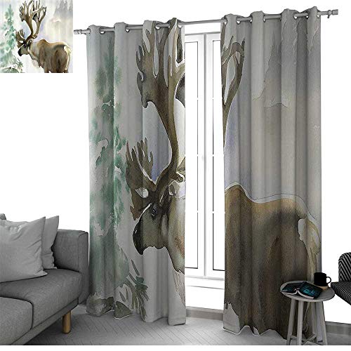Bybyhome Antlers Decor Curtains For Bedroom Living Room Curtain