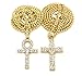 Fashion 21 Egyptian Ankh, Cross Pendant 20,24, 30 inches Chain 2 Necklace Set in Gold Tone (20