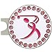 Giggle Golf Bling Golf Ball Marker with A Standard Magnetic Hat Clip | Great Gift for Women (Pink Ribbon Golfer)