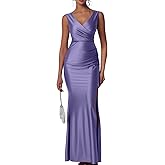 Memoriesea Women's Sexy Sleeveless V Neck High Split Evening Cocktail Maxi Dress