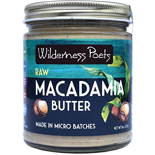 Wilderness Poets, Raw Macadamia Nut Butter - Keto, Vegan, No Salt (8 Ounce)