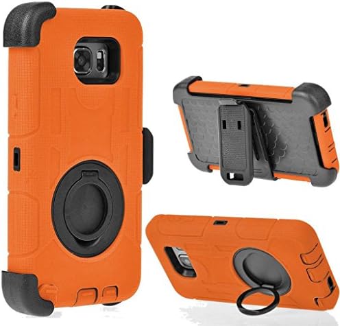 Note 5 case, Galaxy Note 5 Case, Cellaria Holster Pro X - [Shockproof][Drop Protection][Kickstand] Hybrid Armor Defender Case Cover with Stand + Belt Clip Holster For Samsung Galaxy Note 5, Orange