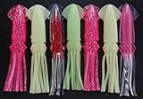 Squid Skirts Assorted Color Soft Plastic Bait Lure Luminous Glow in Dark Bulb Squid Trolling Skirt Octopus Fishing Tackle Saltwater