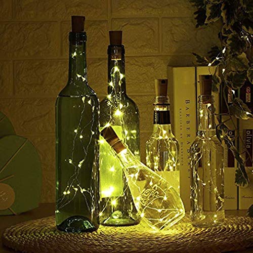 XIHADA Wine Bottle Lights with Cork, 20 LED Battery Operated Fairy String Lights Mini Copper Wire Bottle Lights for DIY, Party，Decor，Christmas,Thanksgiving Day,Wedding (10 Packs, Warmwhite)