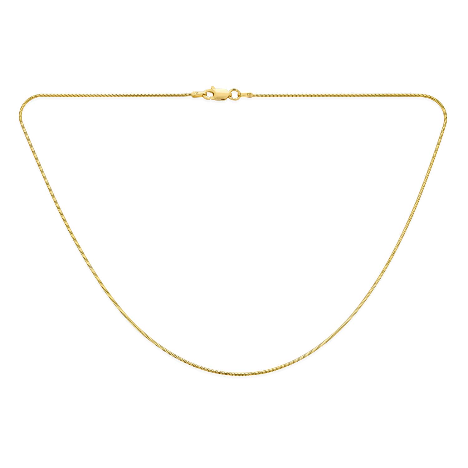 Bling Jewelry Flexible Strong 1.5MM Gold Plated .925 Sterling Silver Magic 8-Sided Snake Chain Necklace for Women and Men 16 Inch — image 1