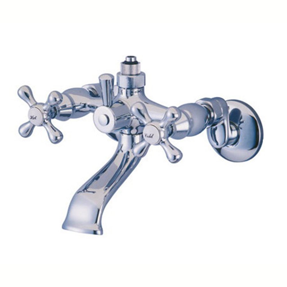 Kingston Brass CC2661 Vintage Wall Mount Tub Faucet with Riser Adaptor, 62Inch, Polished Chrome