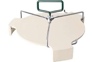 KAMASTER Large Ceramic Plate Setter Heat Deflector with All-Round Lifter Set Compatible with Large Big Green Egg,and Other Similar Sized Kamado Grill,18 In Ceramic Egg Grill