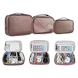 BUBM 3pcs/set Waterproof Universal Electronics Accessories Travel Organizer Carrying Case Camera Lens Charger Cable Organiser Triple Set(Large, Medium, Small)