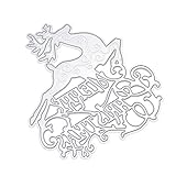 Merry Christmas Cutting Dies Stencil Deer Metal Template for DIY Paper Card 1 Pc